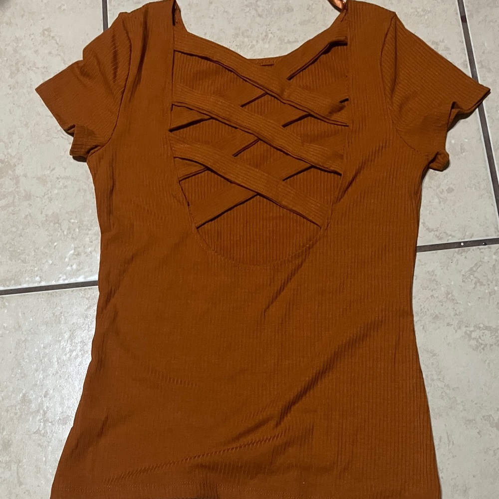 Women's Rust Crisscross Top